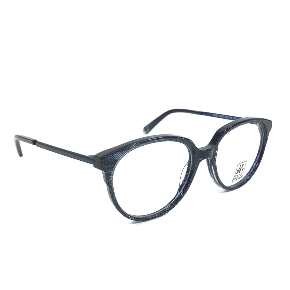 J.F. Rey Petite Eyeglasses Frames PA101 2570 Blue Pixel Navy Black 49-16-140